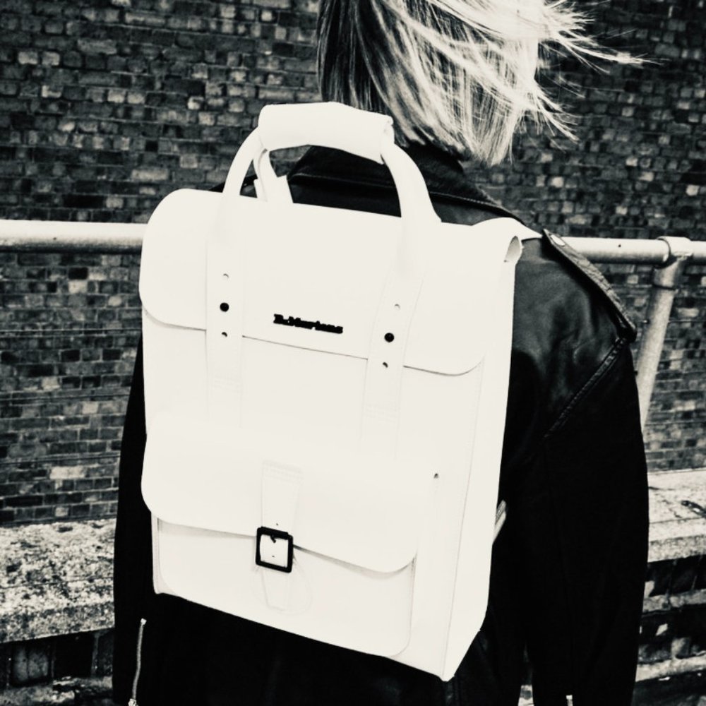 Dr. Martens WHITE Leather Backpack - Picture 3 of 11